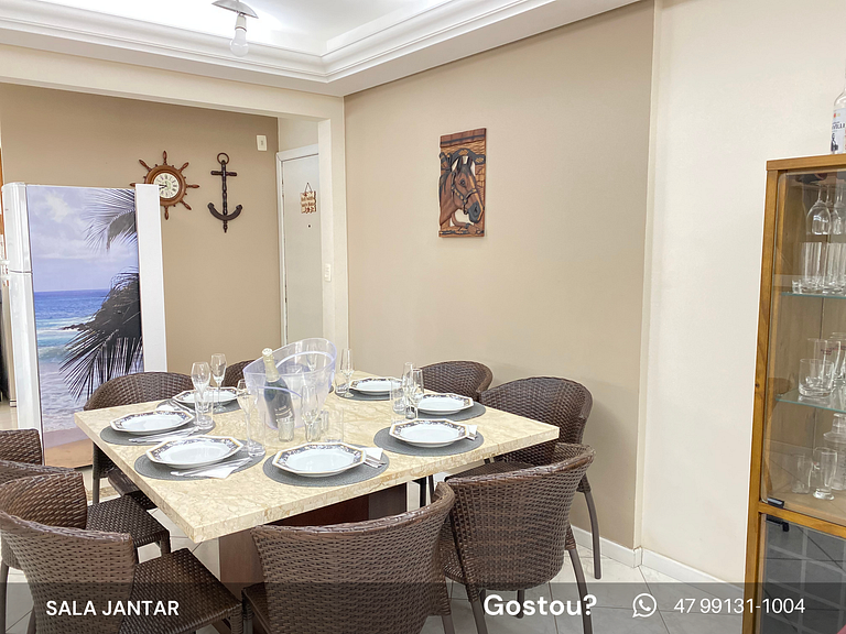 Apto Familiar Quadra Mar, 4 Qtos, Vista Mar, 2 Suítes c/ AC