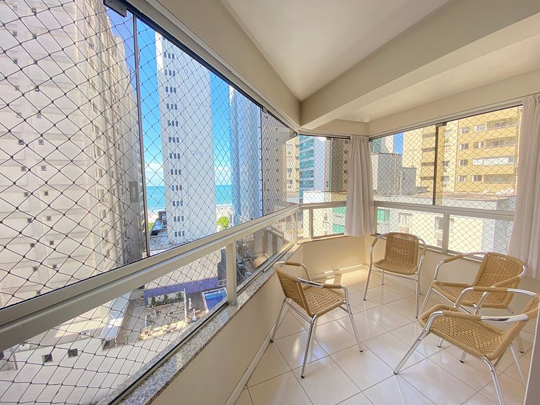 Apto Familiar Quadra Mar, 4 Qtos, Vista Mar, 2 Suítes c/ AC
